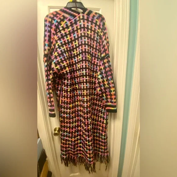 NWOT Knitted multcolor fringe Cardigan - Picture 10 of 10